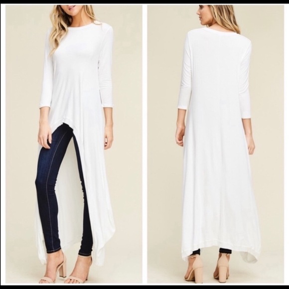 Hi Low Tunic off white New - Picture 3 of 3